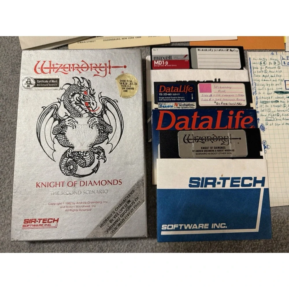Wizardry Knight of Diamonds The Second Scenario RPG Apple ll GUIDES MAPS CODES